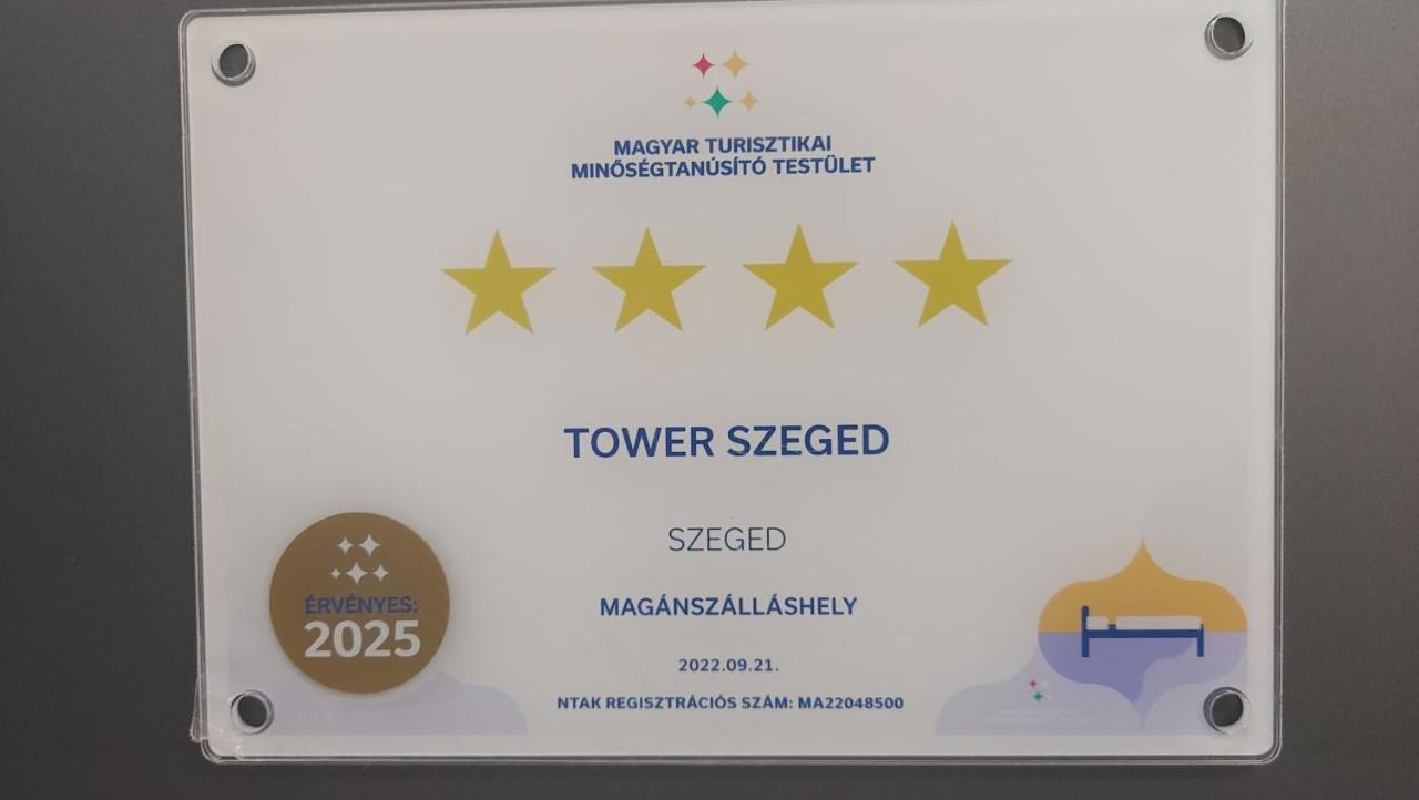 Tower Szeged Belvarosi Exkluziv Panoramas Apartman - Free Parking מראה חיצוני תמונה